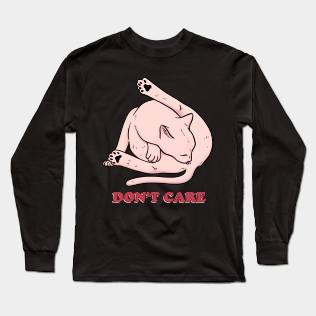 Don't Care Long Sleeve T-Shirt by olddesigntees